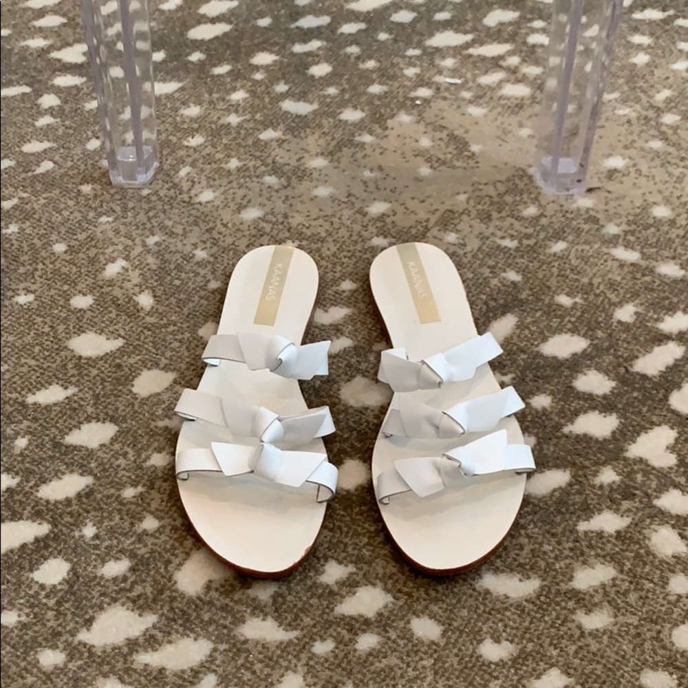 White leather sandals